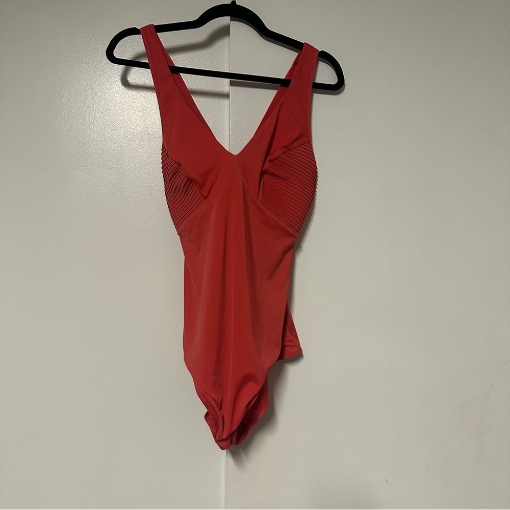 La Perla Anna Club Orange Crisscross Bathing Suit Swimwear Size 16